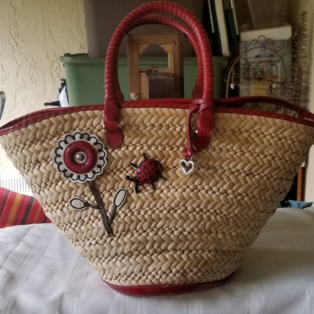 *PRE LOVED* Brighton Straw Ladybug Tote Bag